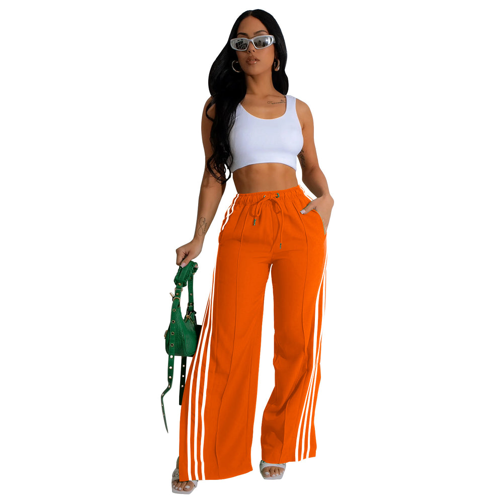 C6960 cross-border   independent station fashion women's single pants solid color sweatpants multi-color