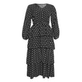 African plus size women's clothing   spring new v-neck waist-cinching polka dot chiffon dress