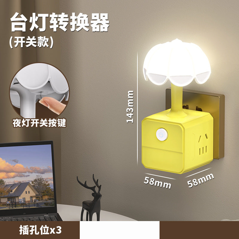 Voice-activated night light - smart bedside lamp with voice control for home, bedroom, reading, dorm room, and smart desk lamp with socket adapter