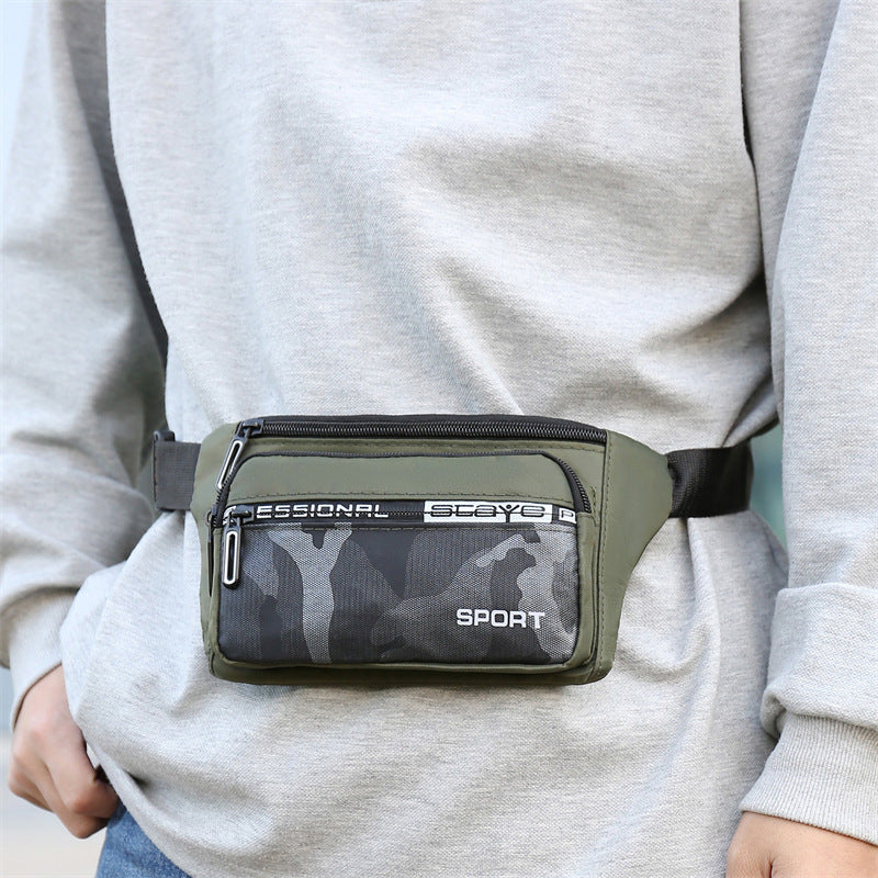 New men's camouflage casual simple fanny pack men's outdoor sports trend messenger bag nylon cloth travel versatile men