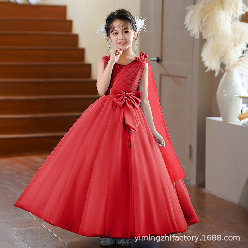 Kids dress princess dress cross-border classy style flower girl host piano performance costume girldresspersonalized