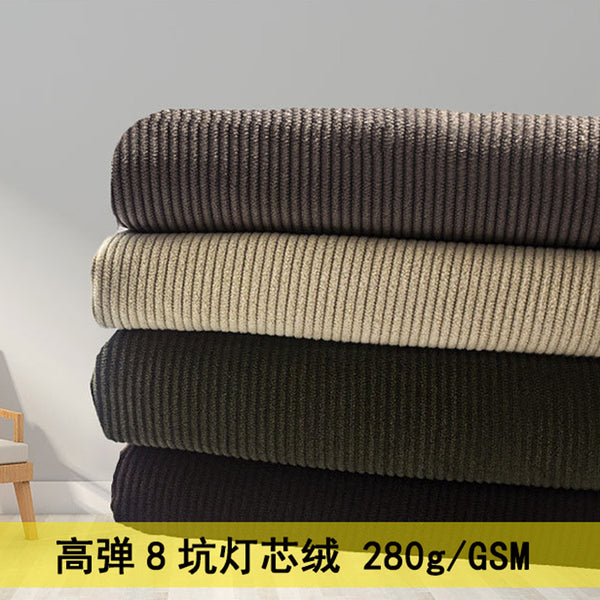 High elastic warp knitting 8 corduroy fabrics, all-polyester 8-pit corduroy strips, spot sofa clothing jacket