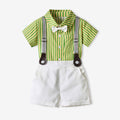 Kidsstripes short-sleeved shirt boys summer first birthday baby dress handsome flower girl overalls boy performance costume