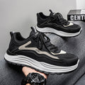 Men's summer breathable mesh athletic casual running shoes - versatile, height-increasing, trendy dad shoes for travel and teens