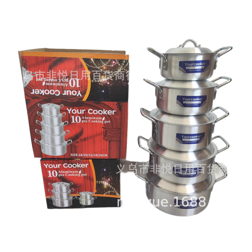 Factory direct sales cross-border aluminum pot household pot multi-functional aluminum pot kitchen aluminum pot commercial aluminum pot aluminum pot canteen aluminum pot