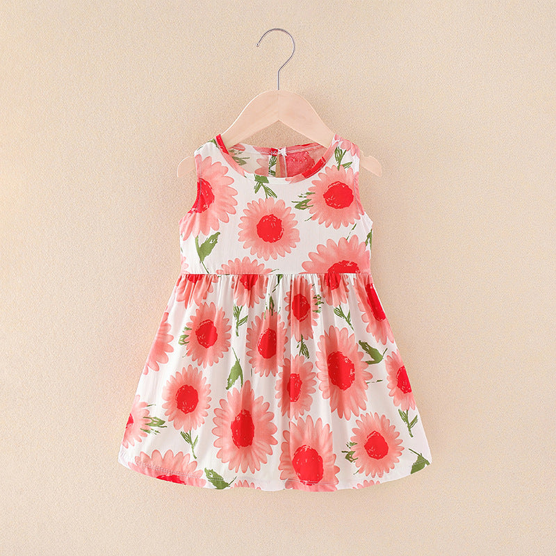 Girls' sundress, cotton gauze dress, matching family outfit, summer princess dress for older girls, baby and mom beach dress