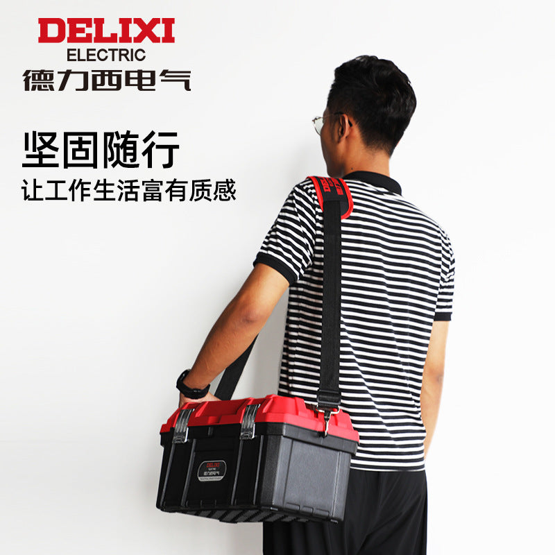 Delixi Electric Toolbox Multifunctional Portable Electrical Box Vehicle Thickened Multi-layer Storage Box Large Capacity