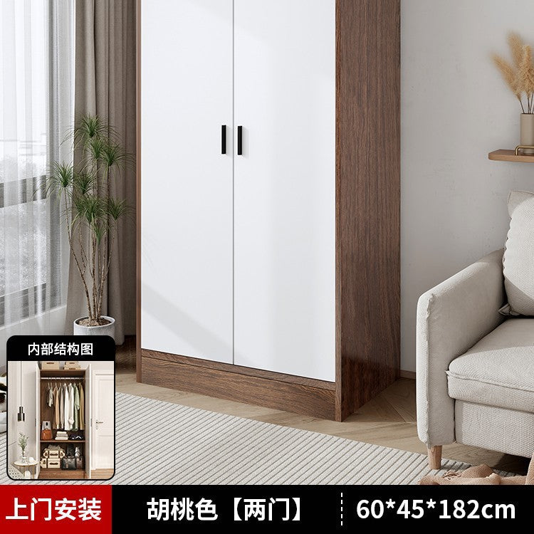 Wardrobe household bedroom small apartment simple wardrobe storage cabinet room wooden rental room economical hanging wardrobe