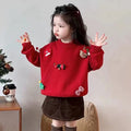 christmas kids' sweater - fleece-lined, extra thick, chinese new year style. versatile knitted base layer for boys and girls