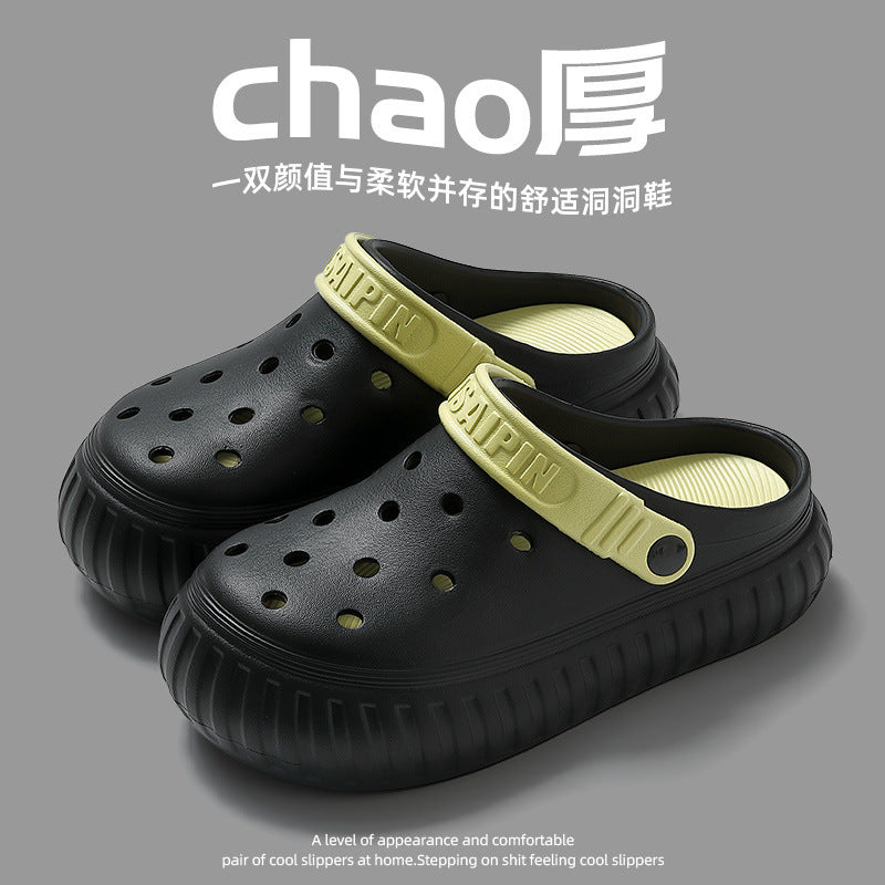 Crocs women's summer outwear 2024best selling thick sole heightening beach non-slip toe cap sandals women's new arrival