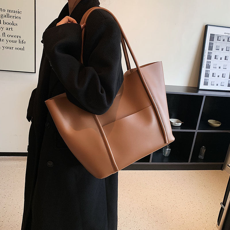 Retro commuter high-end big bag women's 2025 new autumn and winter fashion versatile tote bag large-capacity shoulder bag