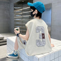 Boys' summer outfit  new kids' summer clothes trendy handsome fashionable boy's short-sleeve sports summer clothing set