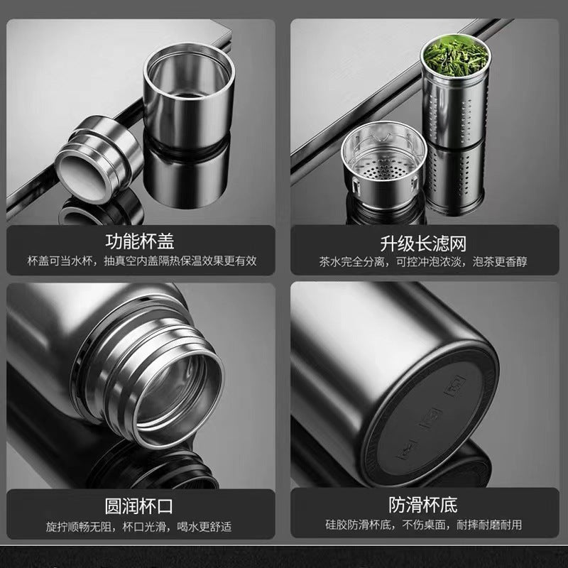 Outdoor men's large capacity all-steel kettle thermos 316 stainless steel tea infuser bottle car portable water cup