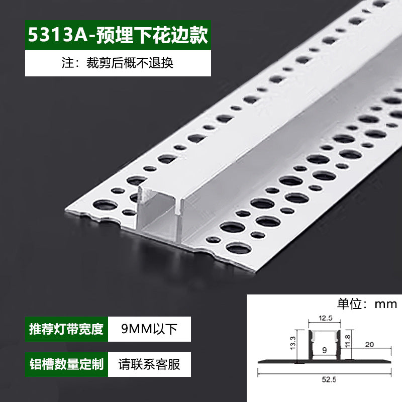 Three pine line light light slot led hard light strip linear light cob embedded cabinet ceiling light with linear light