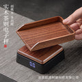 Tea digital scale walnut wood tea scale solid wood kitchen scale gram scale food scale tea set accessories rechargeable mini tea scale