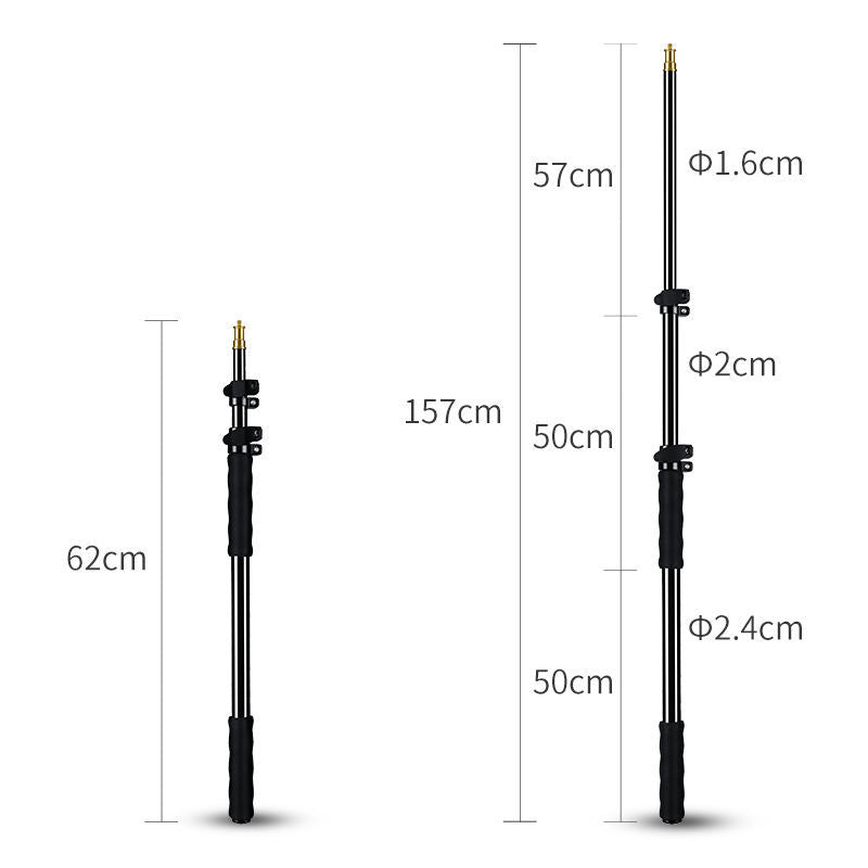 Handheld telescopic pole top flash led light outdoor shooting light outdoor portable light stand photography extension cross arm bracket