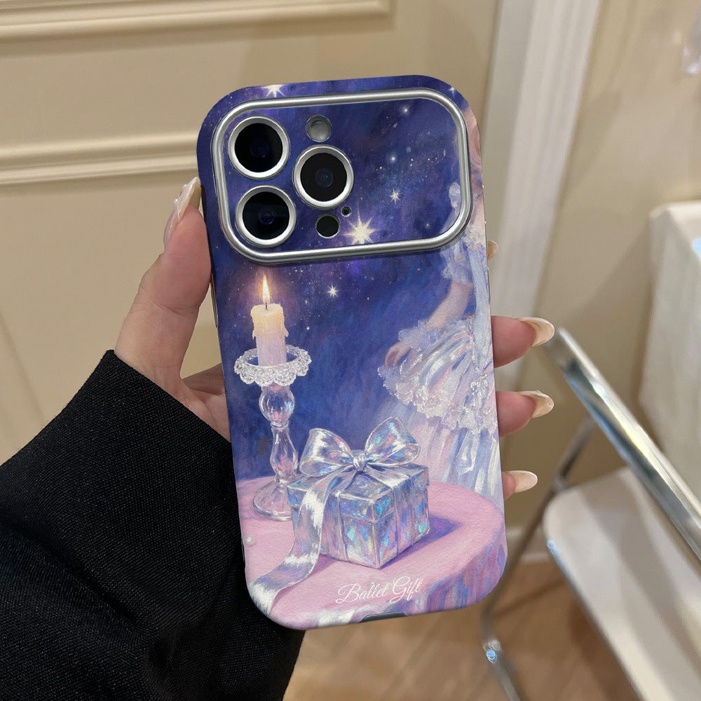 Starry sky ballet gift phone case - anti-fingerprint, compatible with iphone 17 pro, apple 16, large view window protective cover