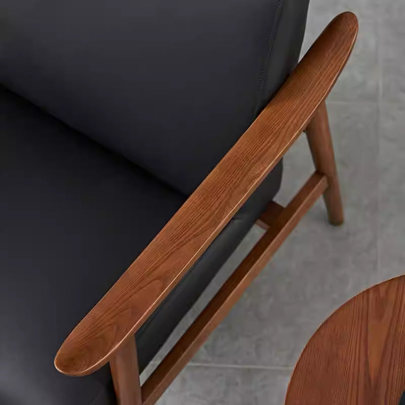 Single sofa chair for home scandinavian solid wood casual modern small apartment living room balcony casual chair designer single chair