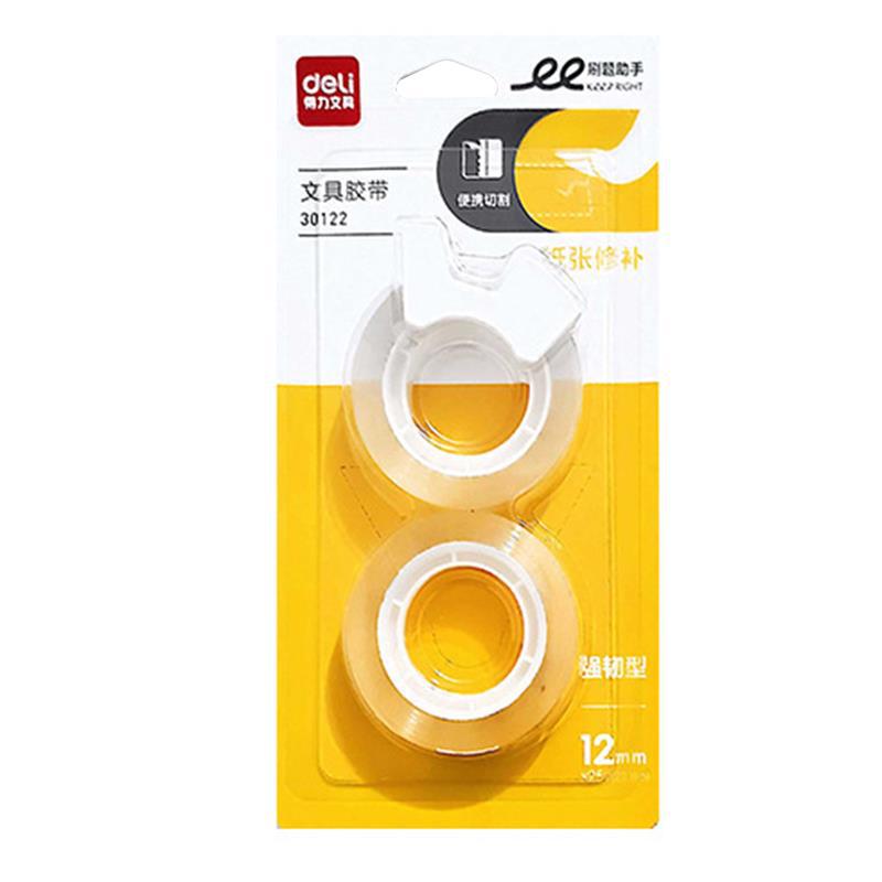Deli 30122 transparent small tape 1.2cm student hand-torn adhesive paper tape office stationery adhesive tape set