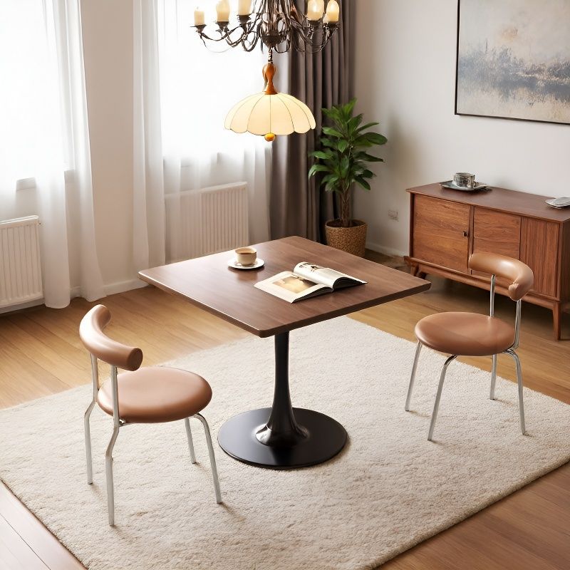 Household medieval style dining table milk tea shop commercial coffee table reception negotiation table slate tulip square table coffee table