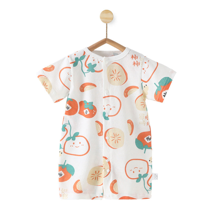 Baby romper - summer lightweight pure cotton short sleeve breathable cooling onesie