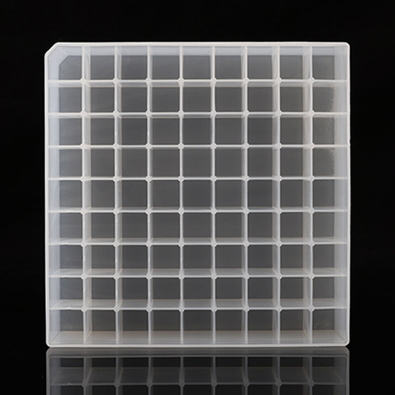 81 grid freezing tube box Plastic freezing box 1.8ml/2mlPP material with air outlet hole 81 grid freezing box
