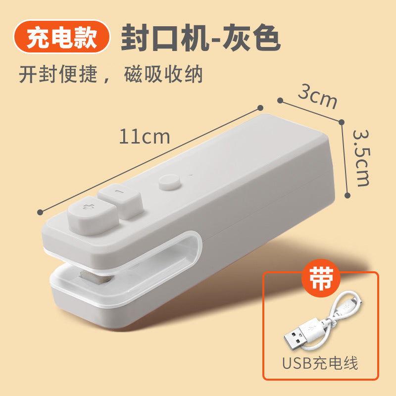 Small usb rechargeable mini sealer - all-in-one portable food bag sealer for snacks