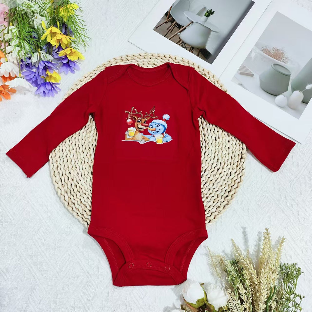 Original overstock: european & american style christmas romper for infants & toddlers - unisex, newborn, 100% cotton, one-piece crawling suit