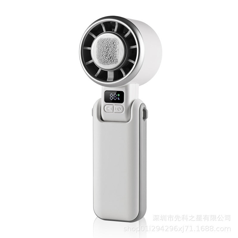 three-in-one handheld turbine high-speed small fan charging new ice-sensing electric fan portable bladeless wind span