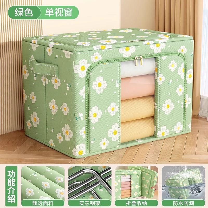 Clothes Storage Box Oxford Cloth Household Wardrobe Clothing Organizing Box Foldable Bag Basket Baina Box Storage Artifact