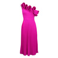 Am030113 one shoulder slanted neck high waistdress party banquet multi-color pleated skirt party dress