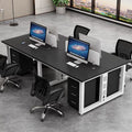 Minimalist 2/4/6 person partitioned workstation - employee computer desk and chair combo - office desk for staff