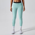 summerhigh waist yoga pants for women anti-curling elastic sports leggings outdoor sports fitness nine-point pants