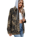 European and american cross-border women's spring new arrivals:  &  washed, versatile, loose-fit leopard print denim jacket/top