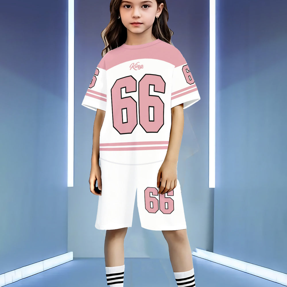 wholesale girls' short-sleeve and shorts sets, fashionable spring, summer, and autumn outfits for girls