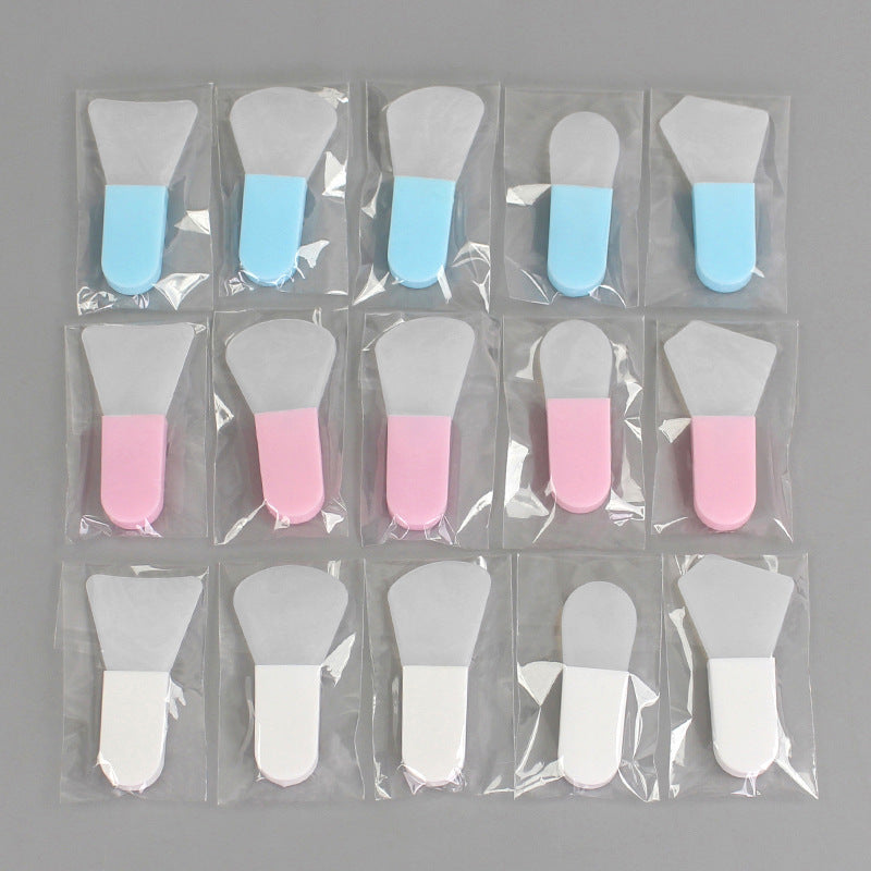 Cosmetic beauty silicone-like brush mask applicator - short handle, new mini mud mask smoothing facial beauty tool