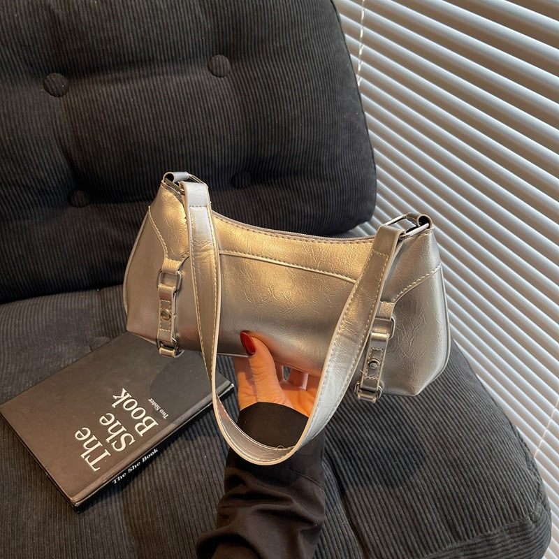Spice Girl Locomotive Style Versatile Shoulder Bag 2025 Spring and Summer New Women's Trend Premium Temperament Foreign Style Underarm Bag