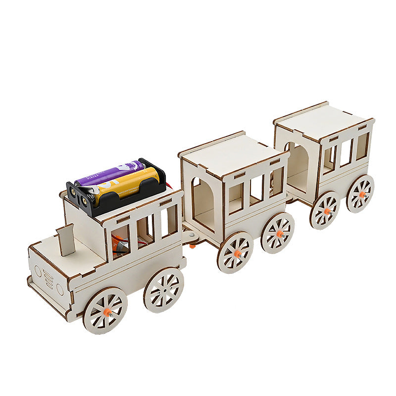 Sightseeing train DIY small train Primary school students Science experiment Handmade homework Puzzle technology Small production Material package