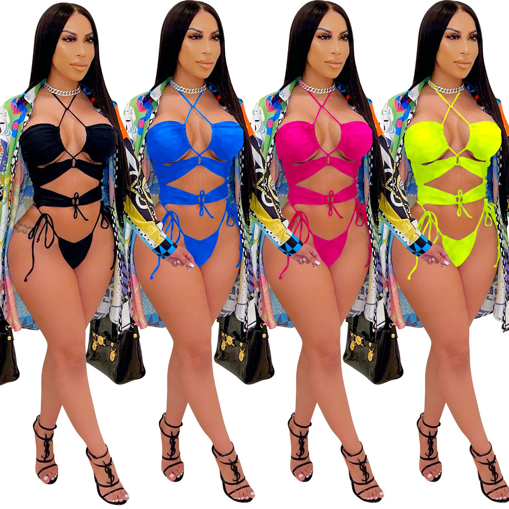 C5073 special offer: no returns or exchanges. please purchase with care. cross-border fashion women's summer beachwear & swimsuit set (european & american style)
