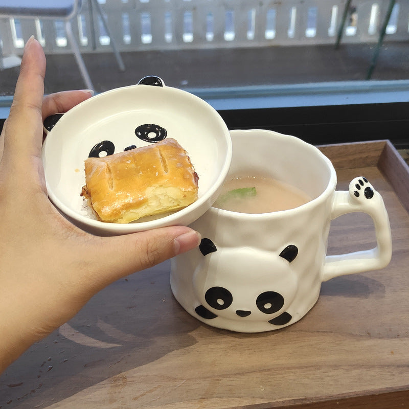 Cute and creative animal panda cartoon ceramic mug - large capacity, high-style milk & coffee cup, breakfast mug