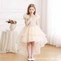 Flower girl wedding dress evening dress tail girl catwalk princess dress fashion little girl birthday tutu cross-border in stock