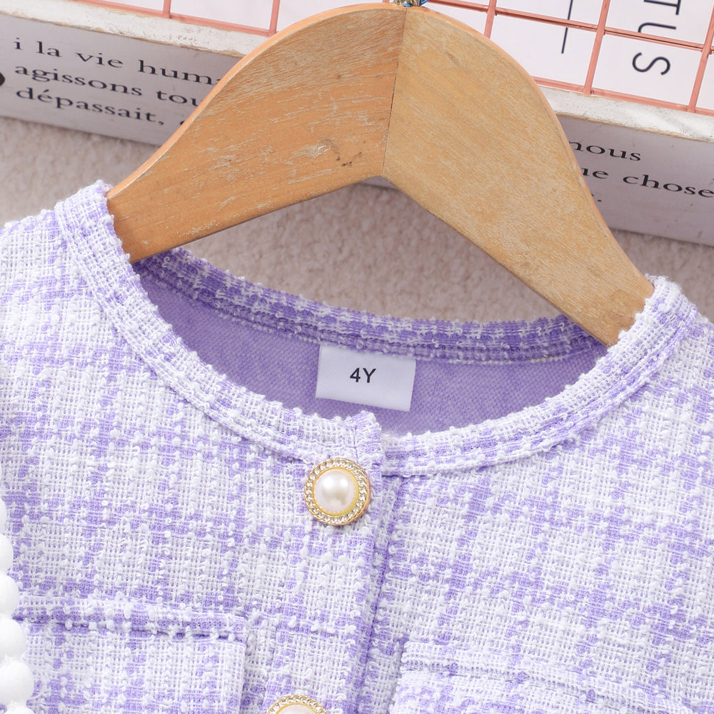 New girls' long-sleeve star mesh dress with matching mini bag