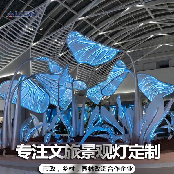 Large luminous wishing bottle Commercial outdoor art installation Three-dimensional wine bottle lamp Public creative floor ornament