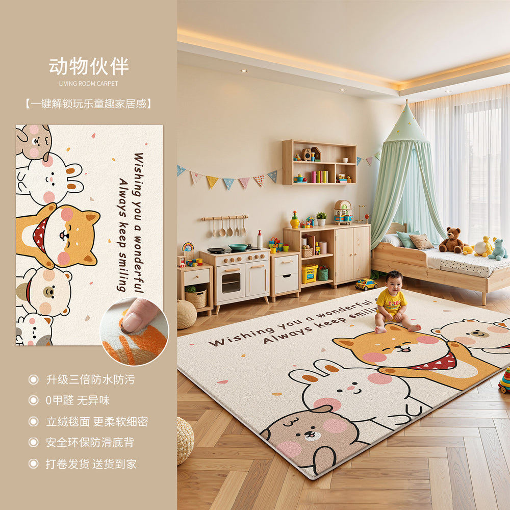 Carpet living room kids room baby crawling mat reading area early education center baby bedside low-maintenance waterproof floor mat