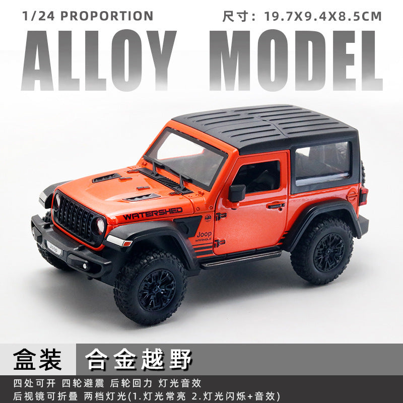 Large jeep wrangler alloy artificial 1:24 model bugatti lambo car kids toy men's gift ornaments