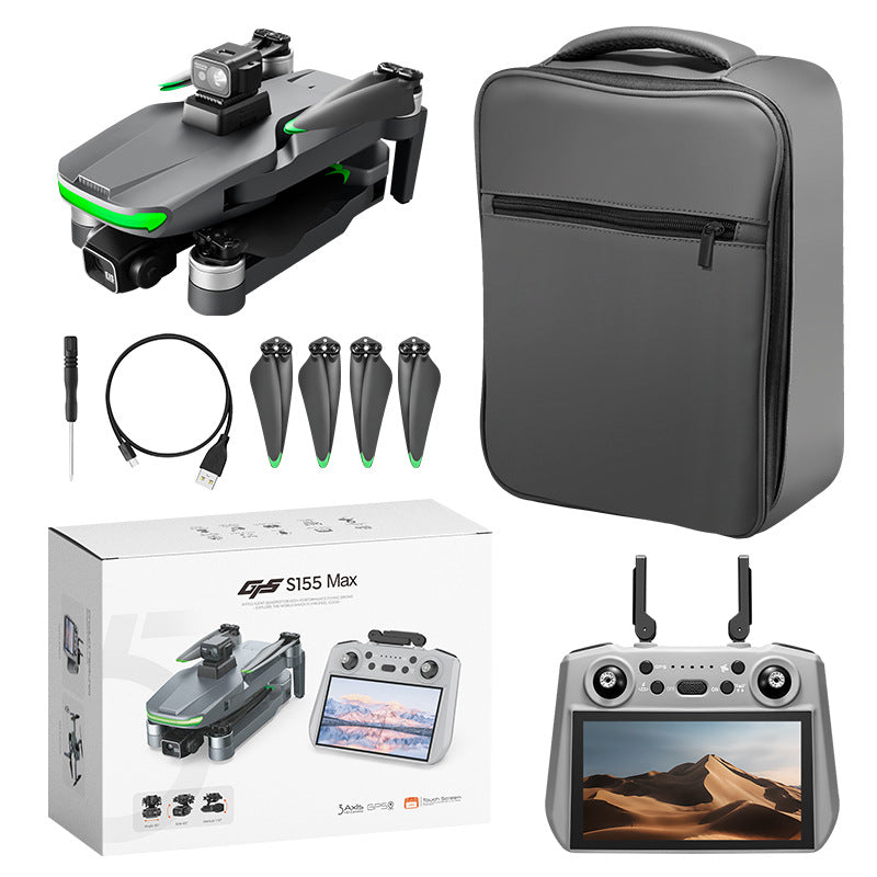 S155 cross-border three-axis brushless quadcopter with screen remote control, obstacle avoidance, optical flow, and hd camera drone
