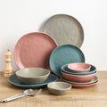 Irregular shaped bowls & plates - home ceramic salad bowl - nordic style shallow soup plate - matte minimalist flat plate - breakfast plate