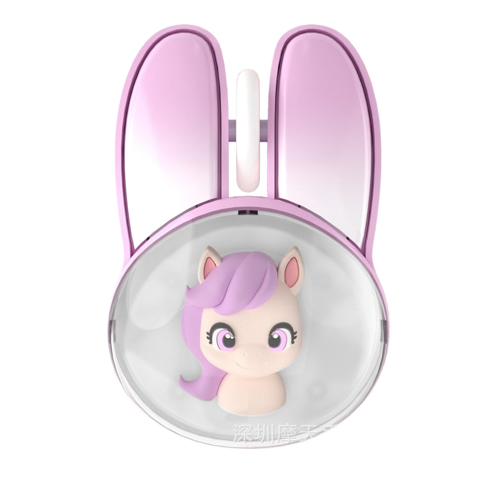 Mofii m12c cute rabbit cartoon wireless bluetooth dual-mode rechargeable mouse - quiet operation for laptop and office use