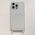 Creative card holder compatible with apple 16 pro, anti-drop transparent card case, iphone 13 minimalist soft protective cover