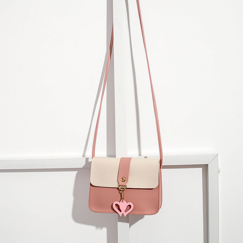 Heart-shaped pendant small square bag 2021ladies bag  women's bag women's hair wholesale Korean version messenger bag